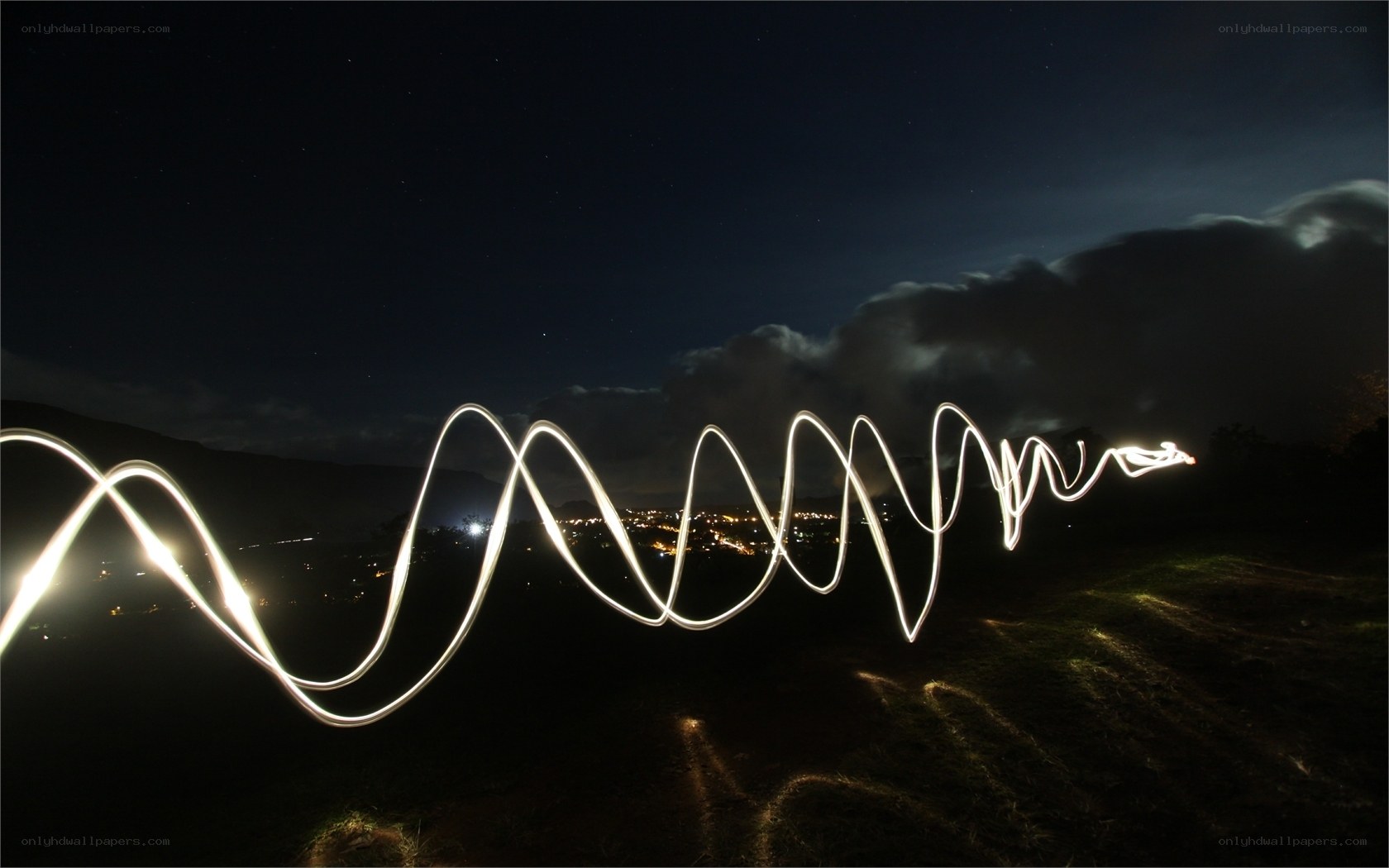 Light painting at night