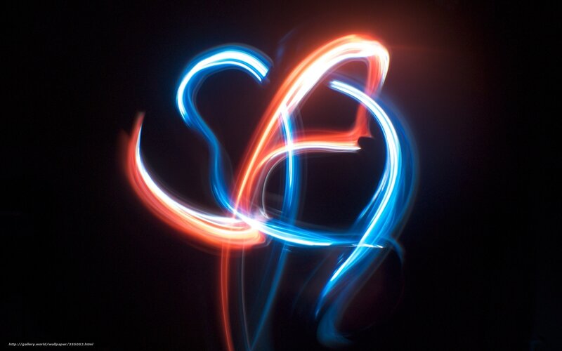 Light Painting Hearts — Blue