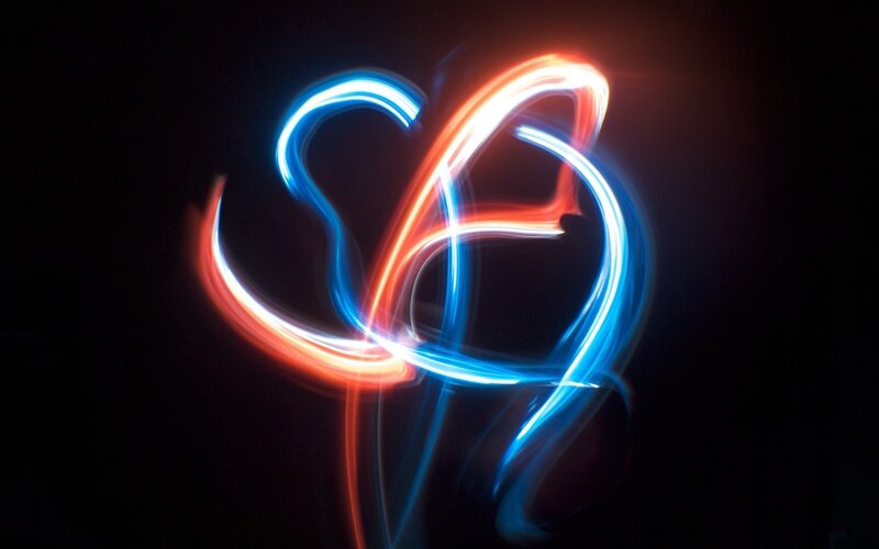 Light painting hearts