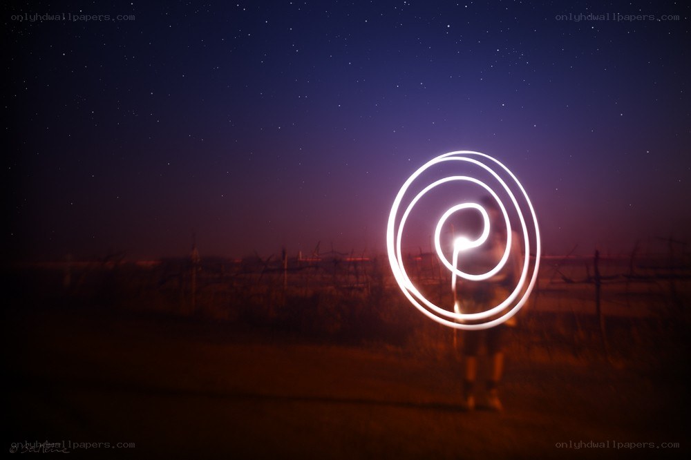 Light painting in a vineyard