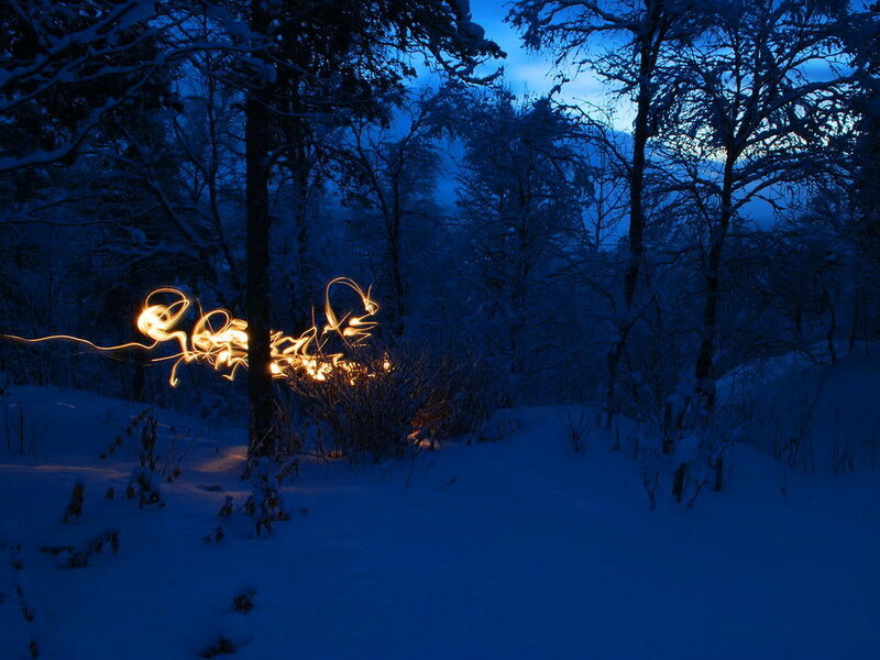 Light Painting in Snow