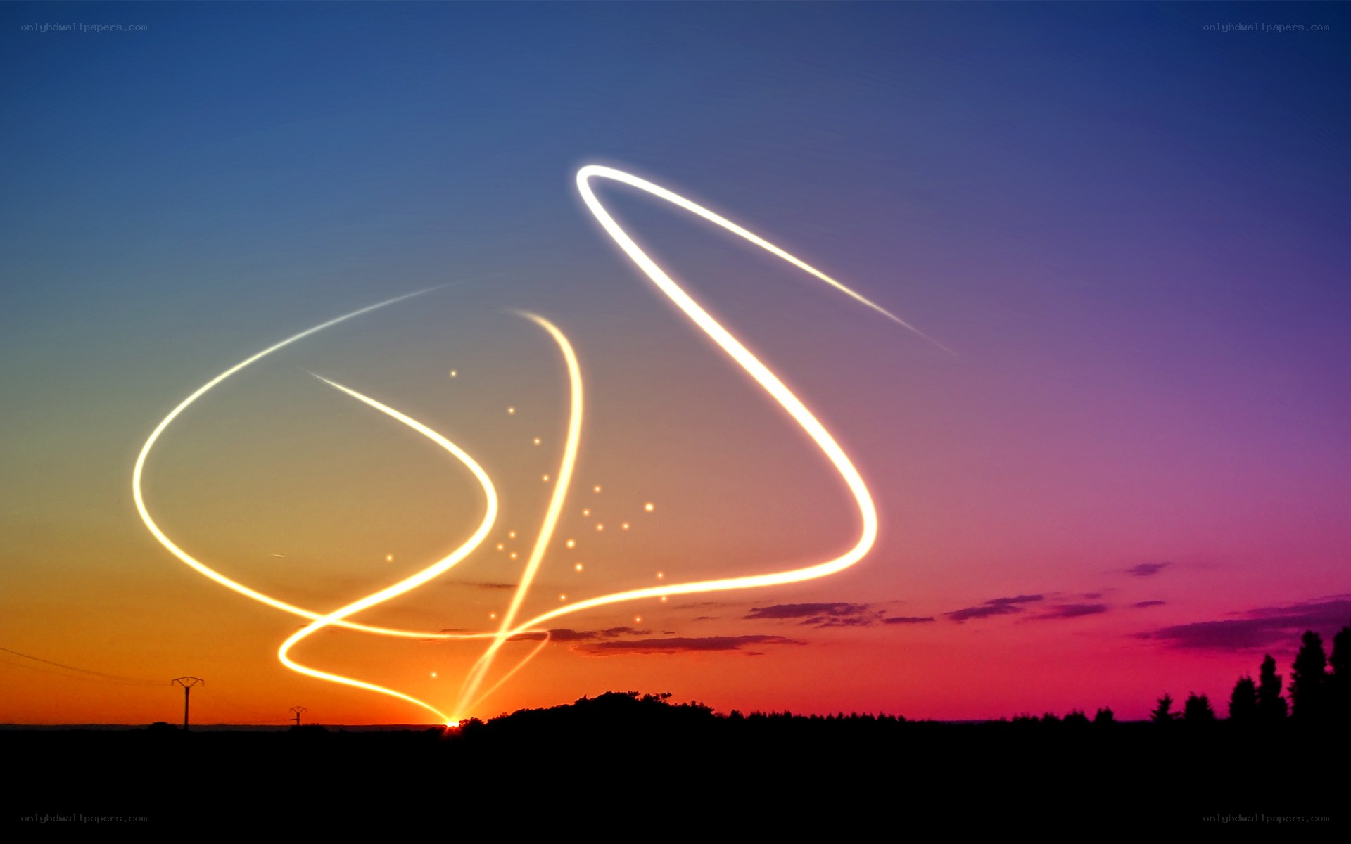 Light painting in the sky