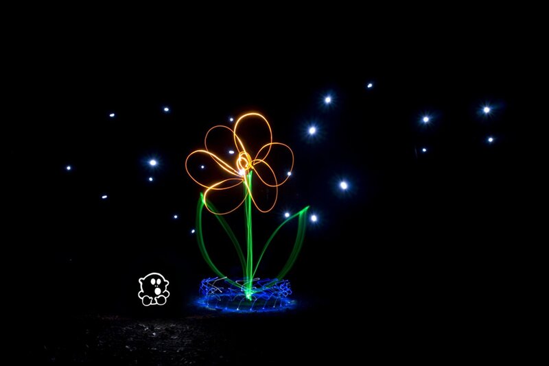 Light painting of a flower