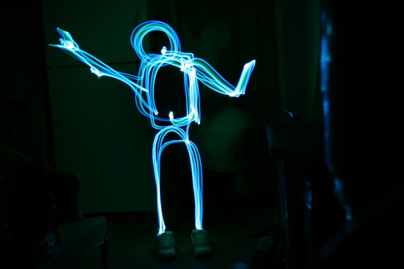 Light painting of a person