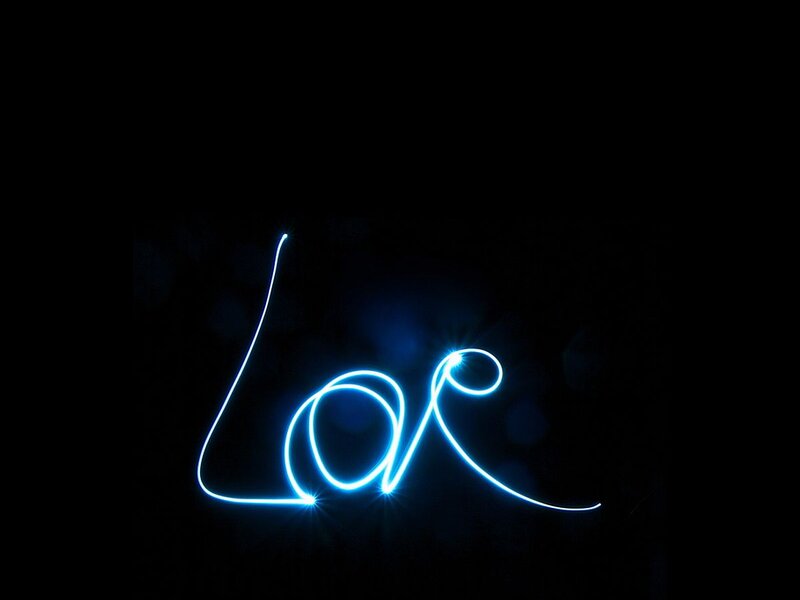 Light Painting of the Word Love — Blue
