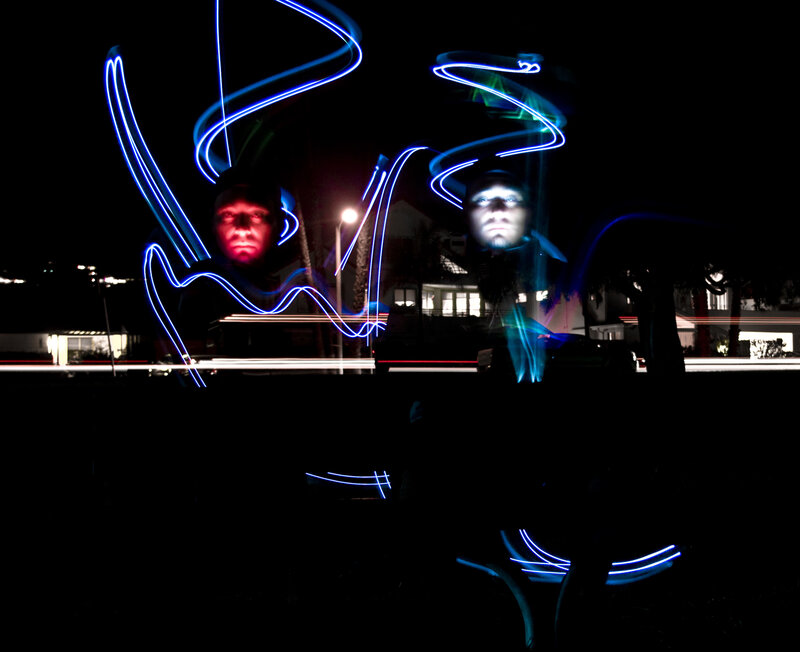 Light painting portraits at night