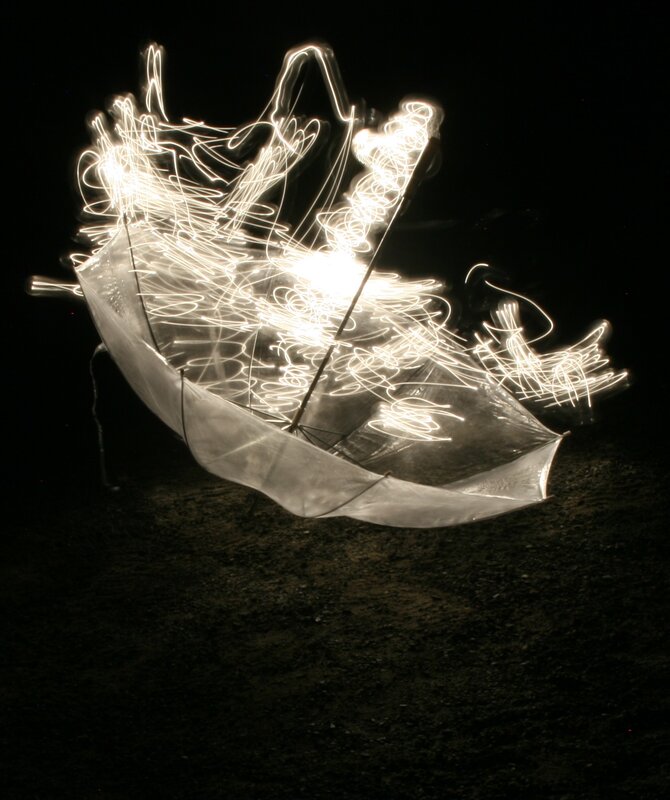 Light painting with umbrella