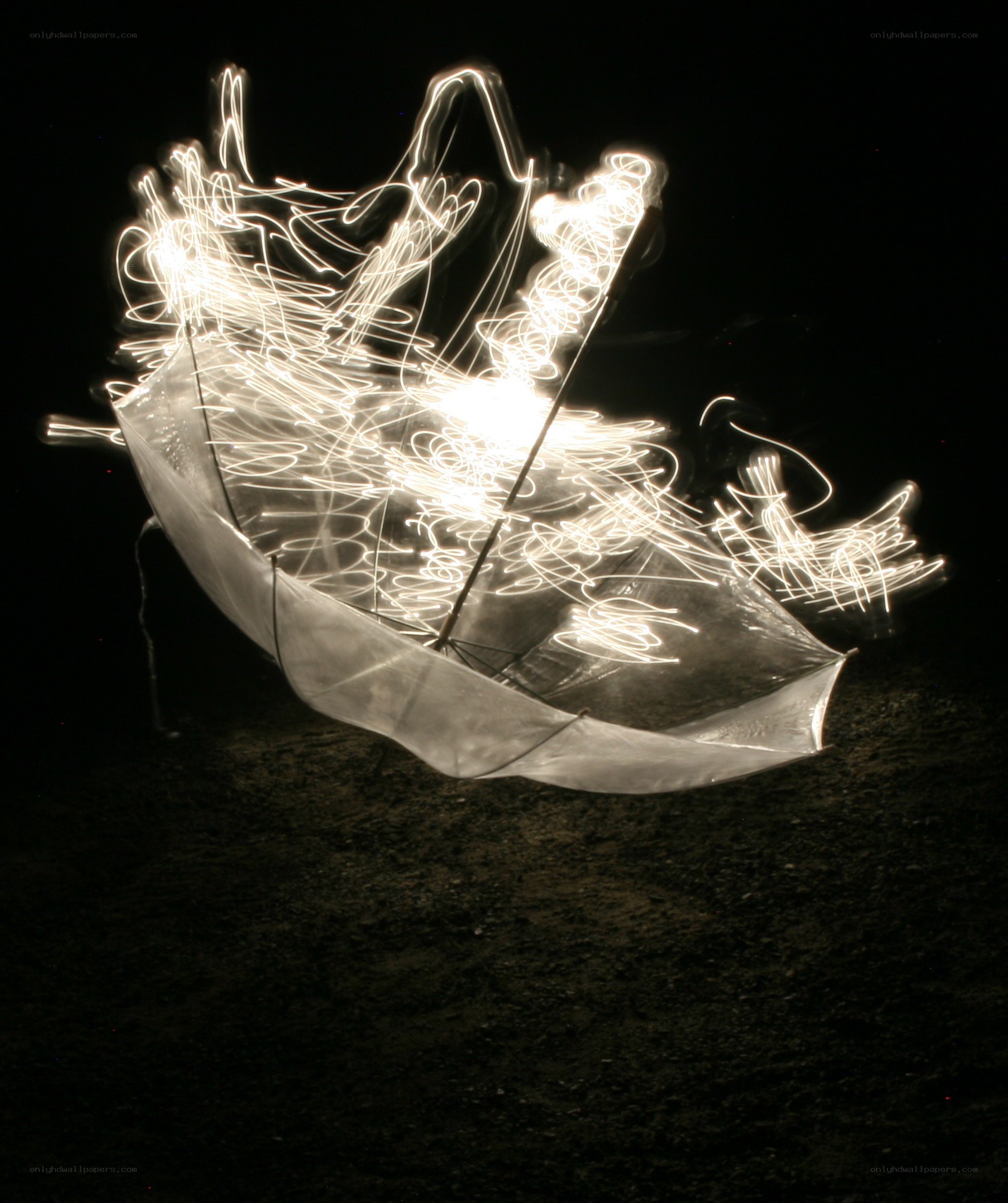 Light painting with umbrella