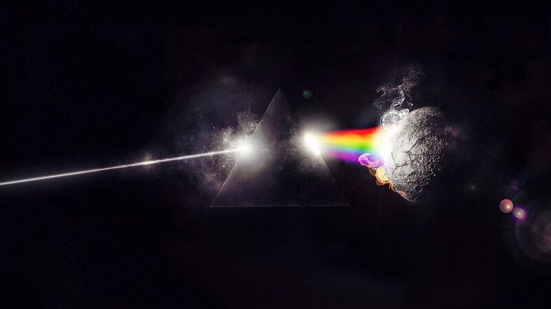 Light Refracting Through Prism — Black
