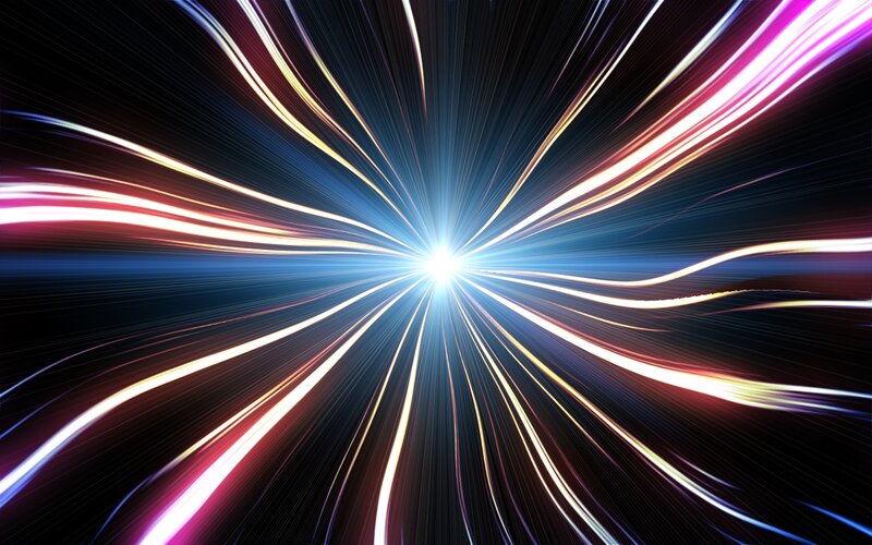 Light Streaks Radiating from Center — Blue