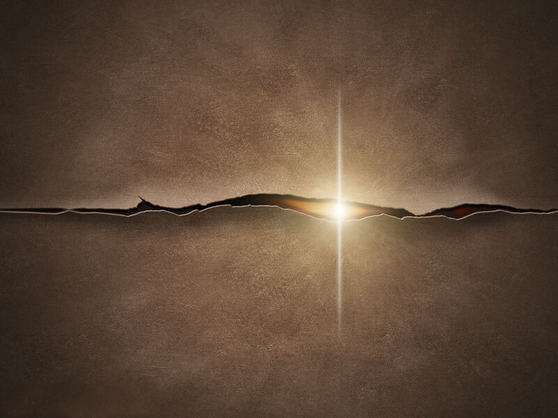 Light Through Crack — Brown, Dramatic, Photograph
