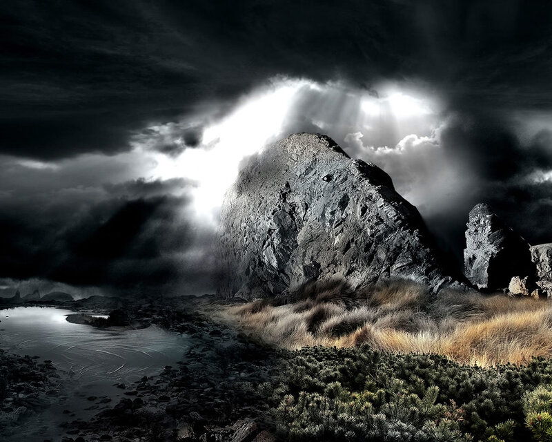 Light through stormy clouds