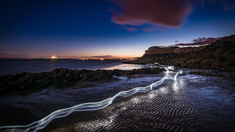 Light Trail on Beach