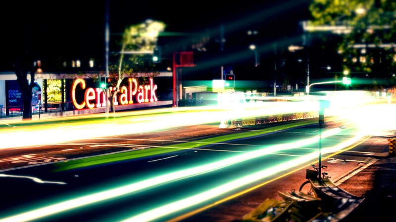 Light trails at Central Park