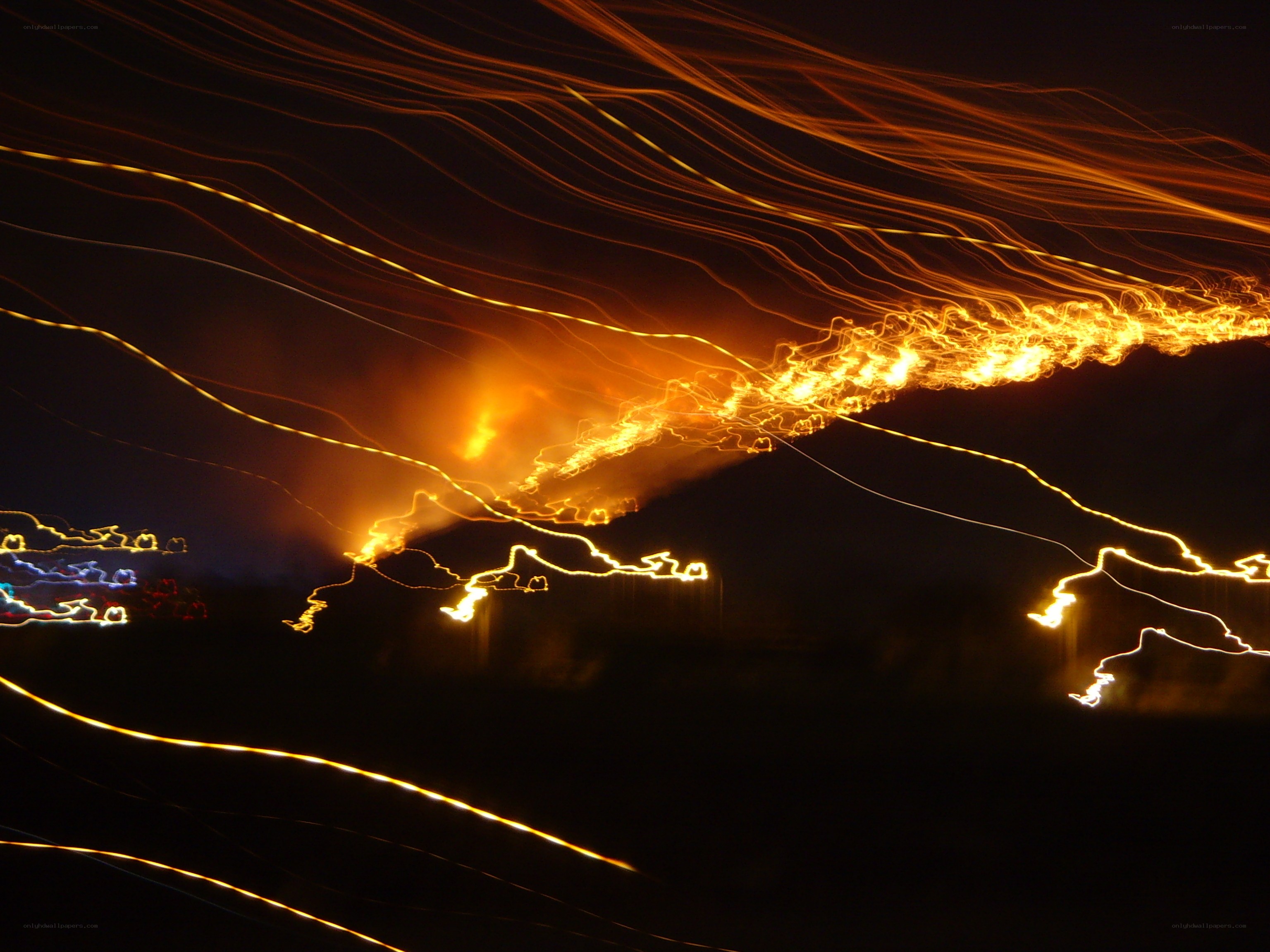 Light trails at night