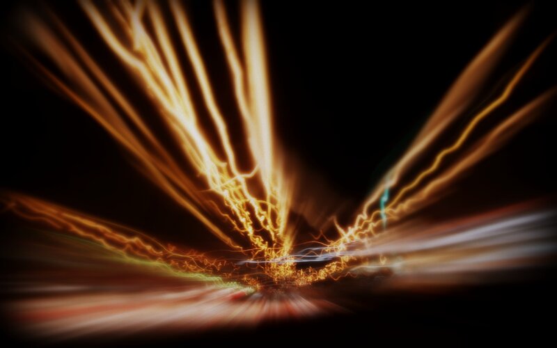 light trails at night