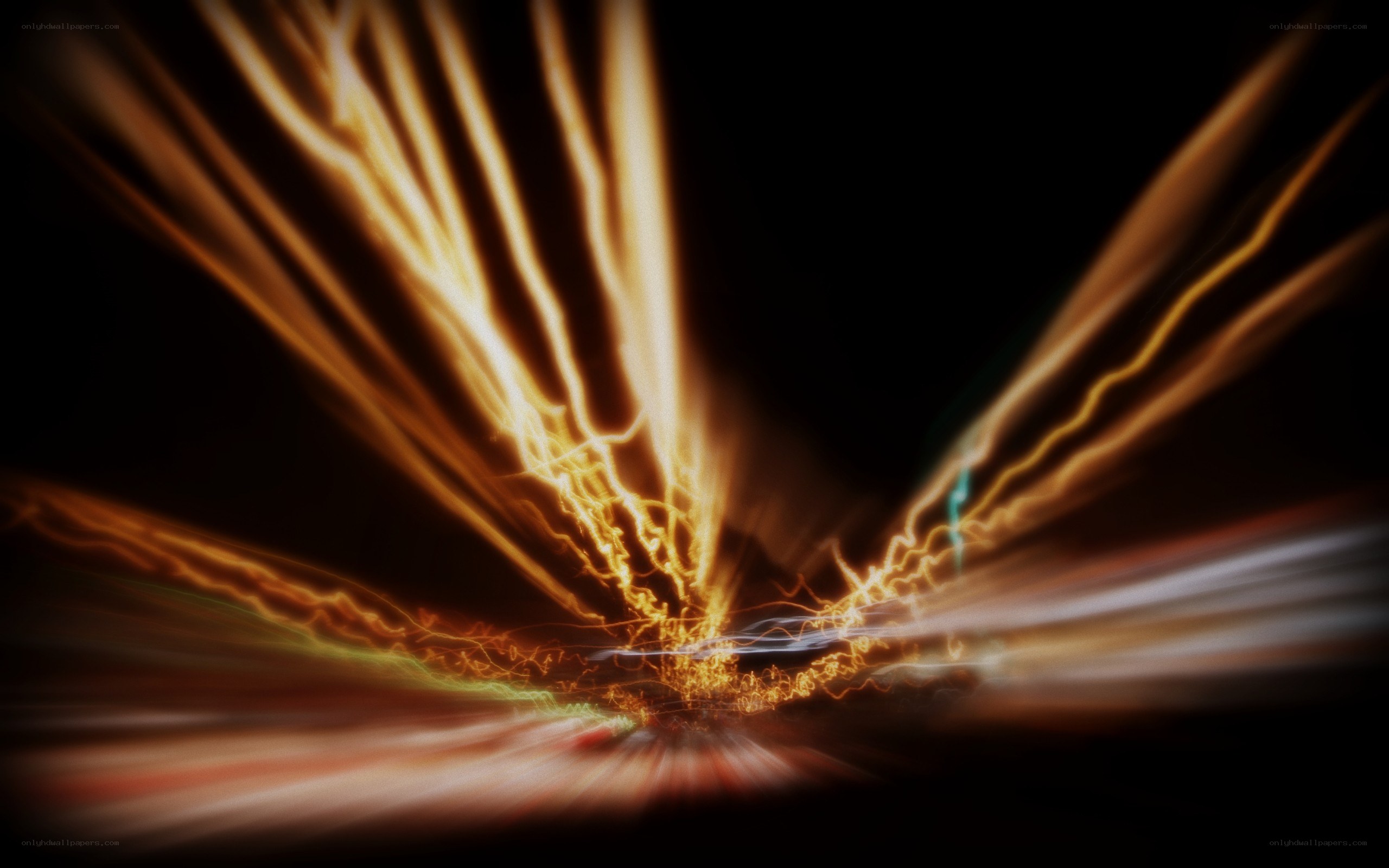 light trails at night