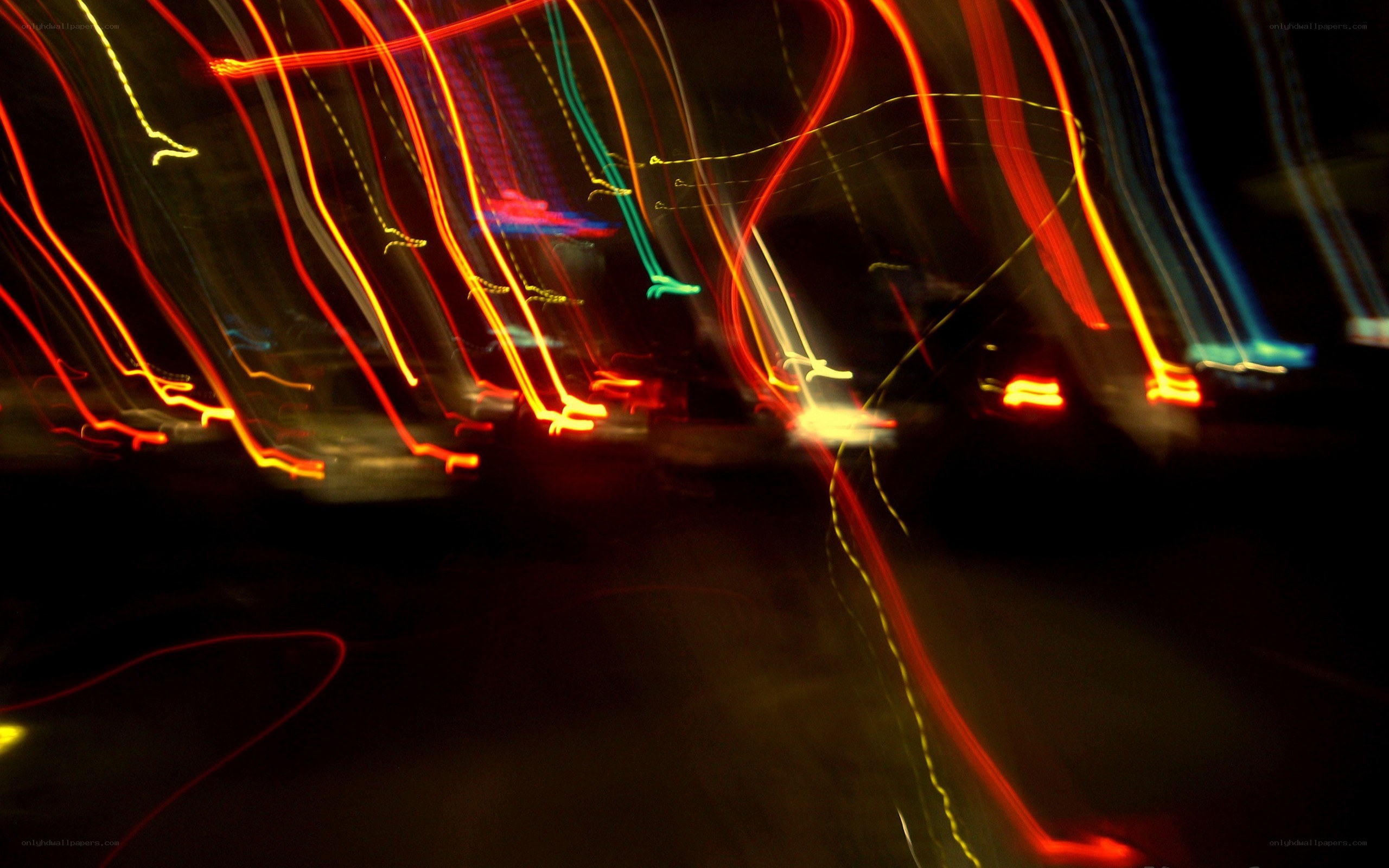 light trails at night