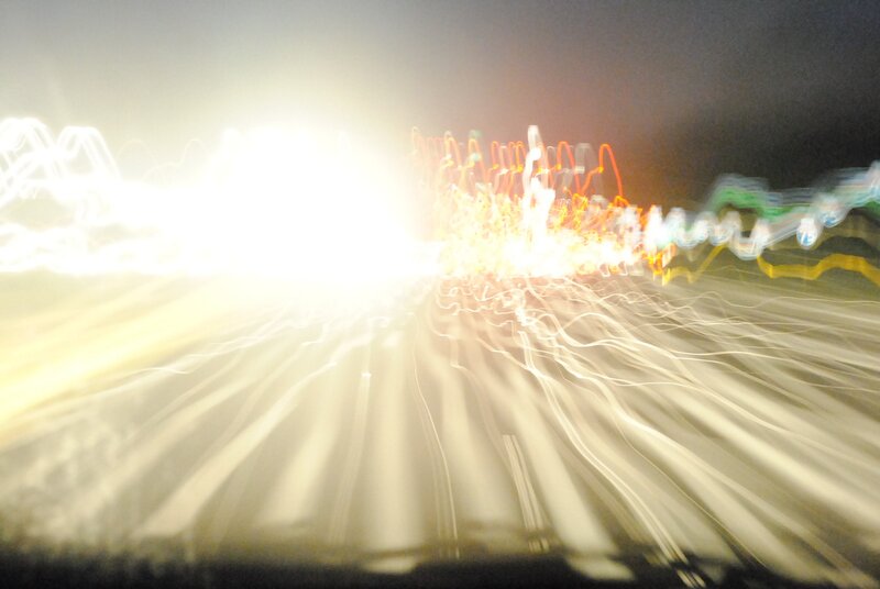 light trails at night
