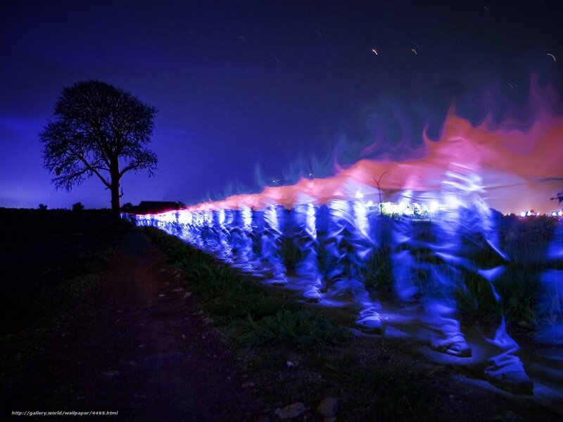 Light trails at night