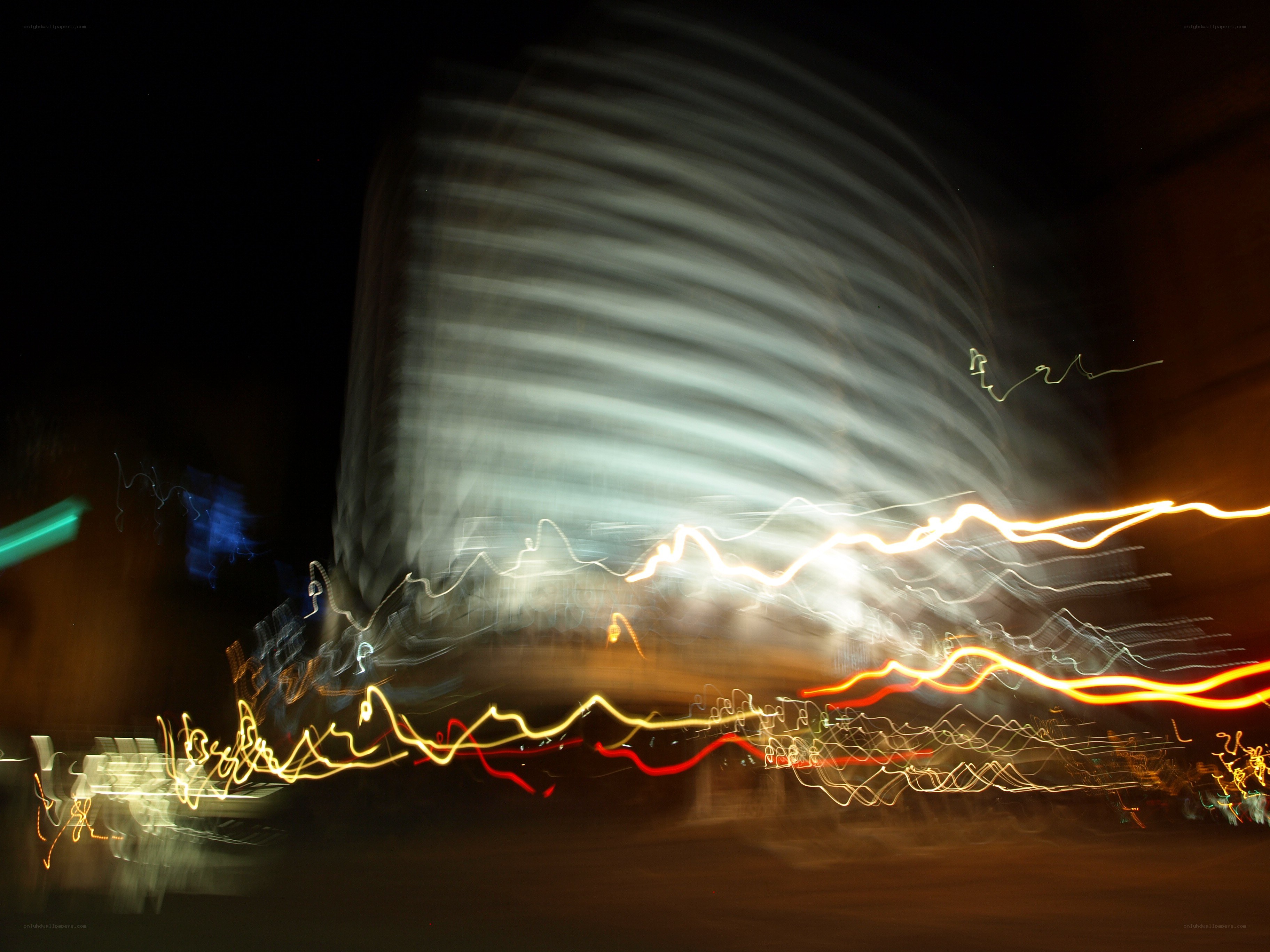Light trails at night