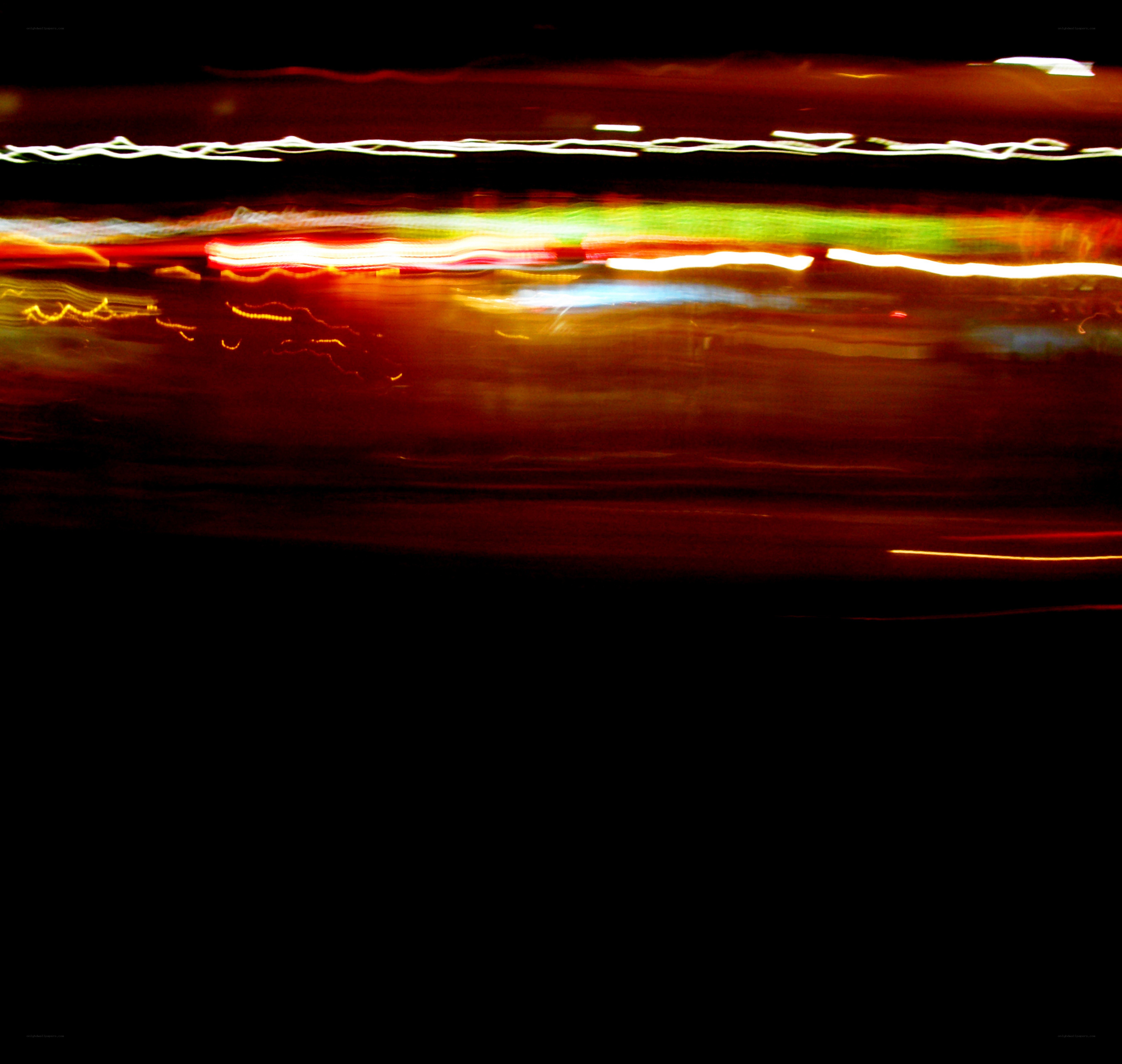 light trails at night