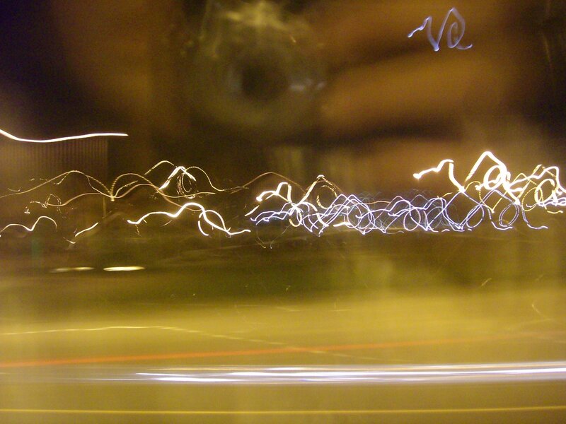 light trails at night
