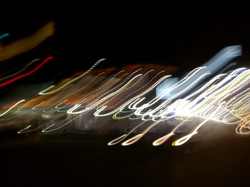 Light trails at night