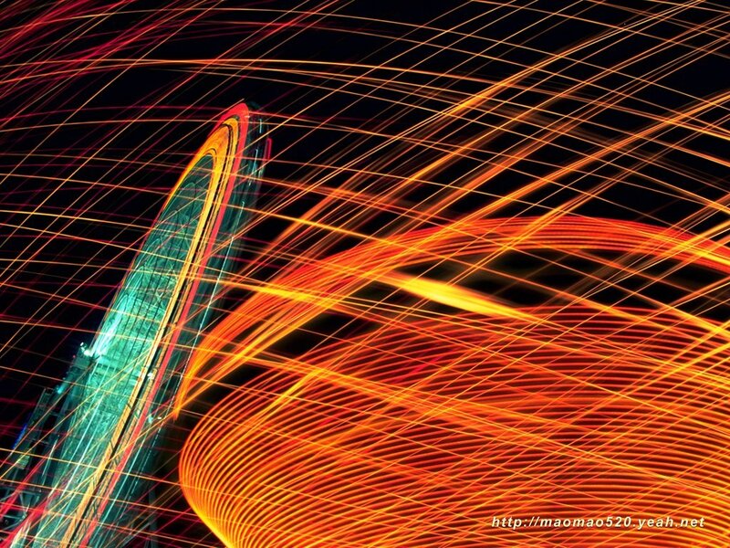 Light trails at night