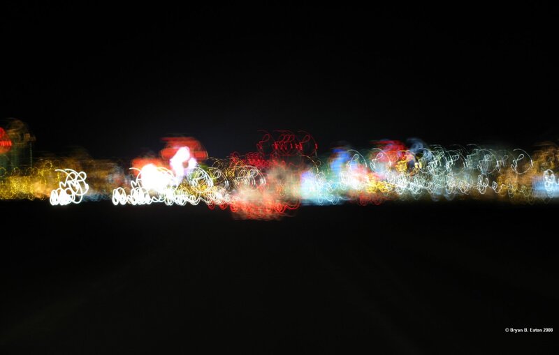 Light trails at night