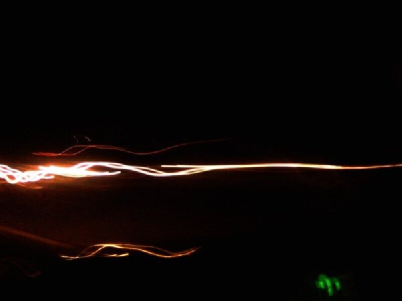 Light Trails at Night — Black, Abstract