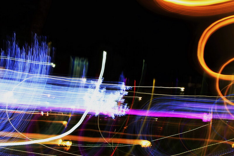 Light Trails at Night — Blue, Dynamic