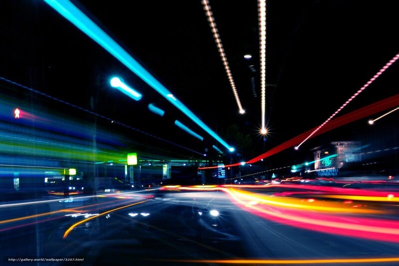 Light trails at night