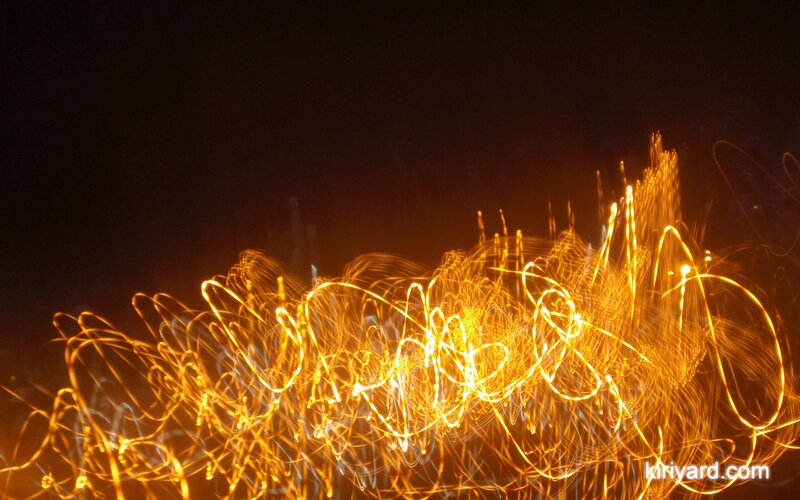 Light Trails at Night — Yellow, Dynamic, Photograph, Lights, Dark Sky