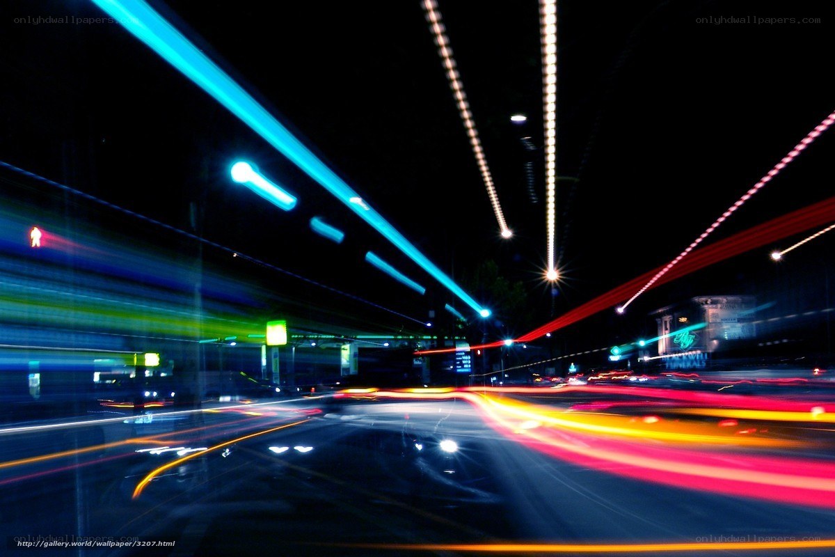 Light trails at night