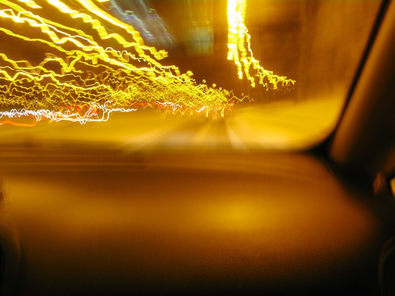 Light Trails from Car Window