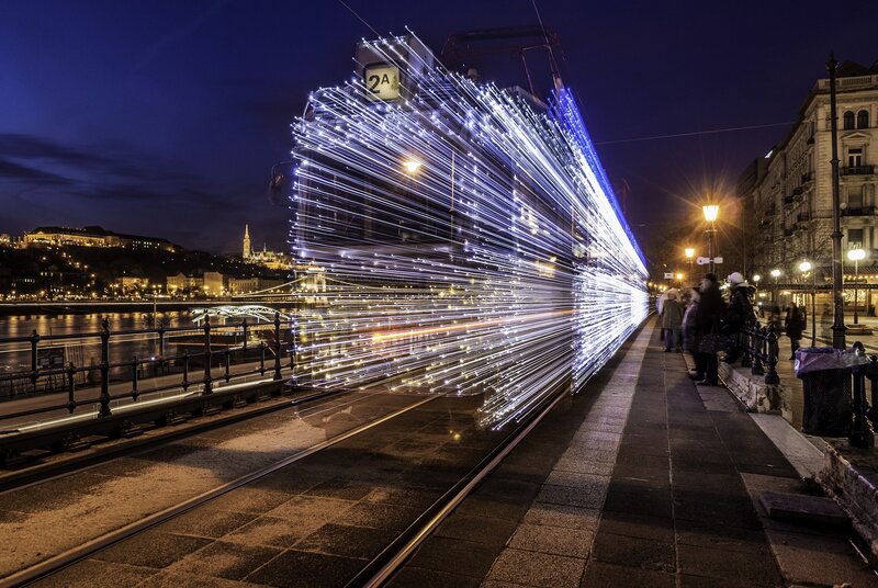 Light Trails from Tram