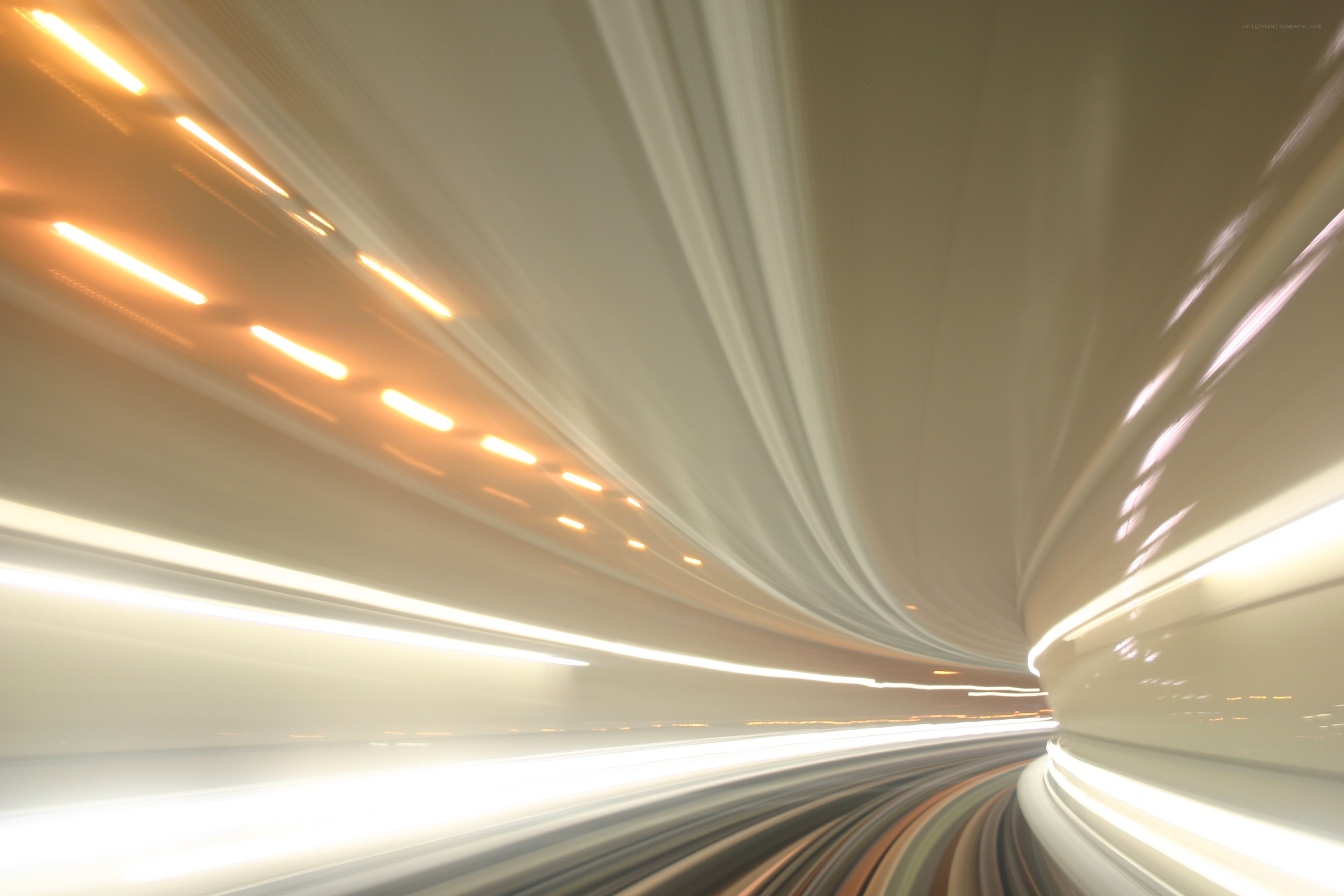 Light trails in a tunnel