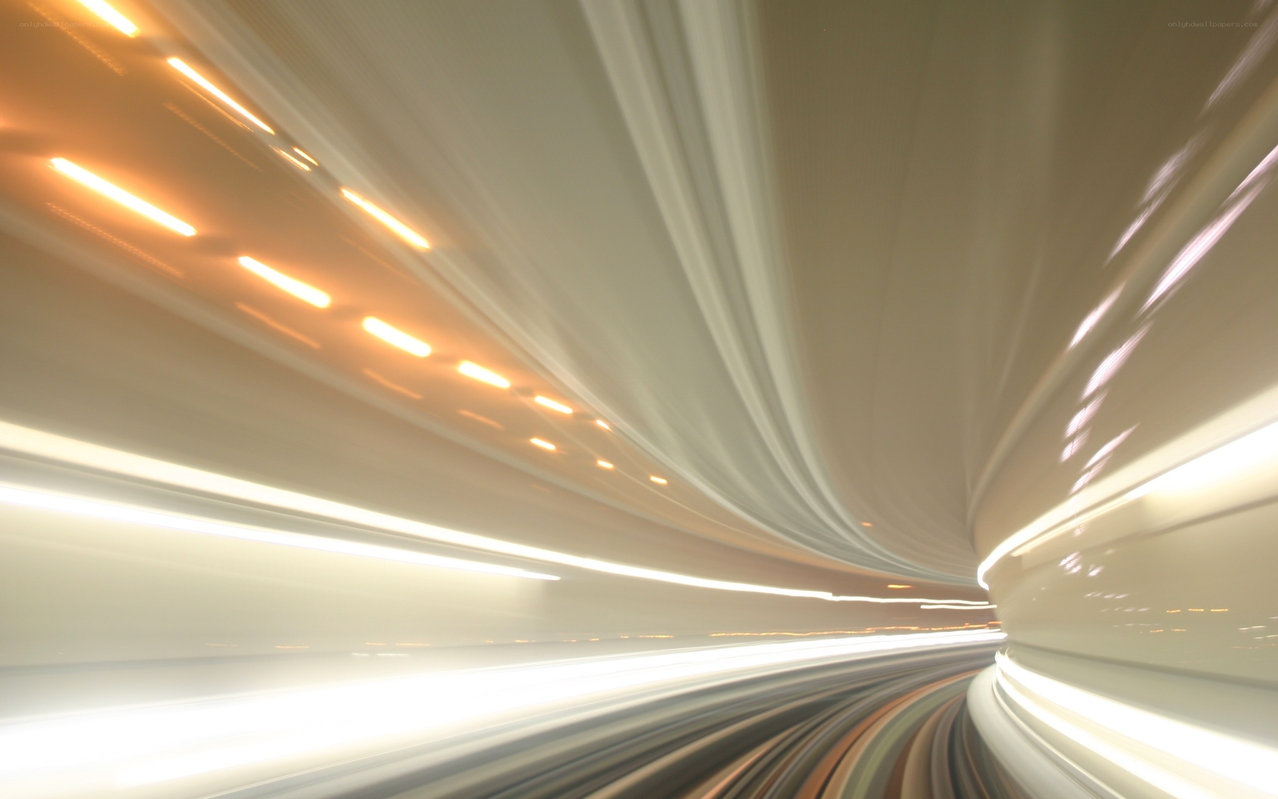 Light trails in a tunnel