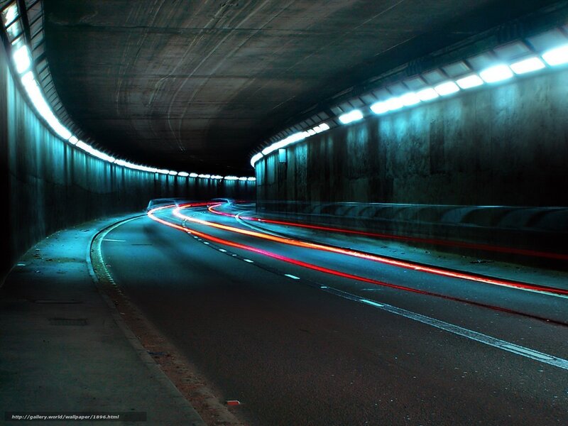 Light trails in a tunnel