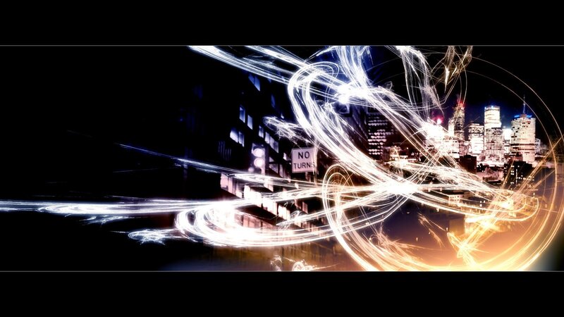 Light Trails in City — Black, Dramatic