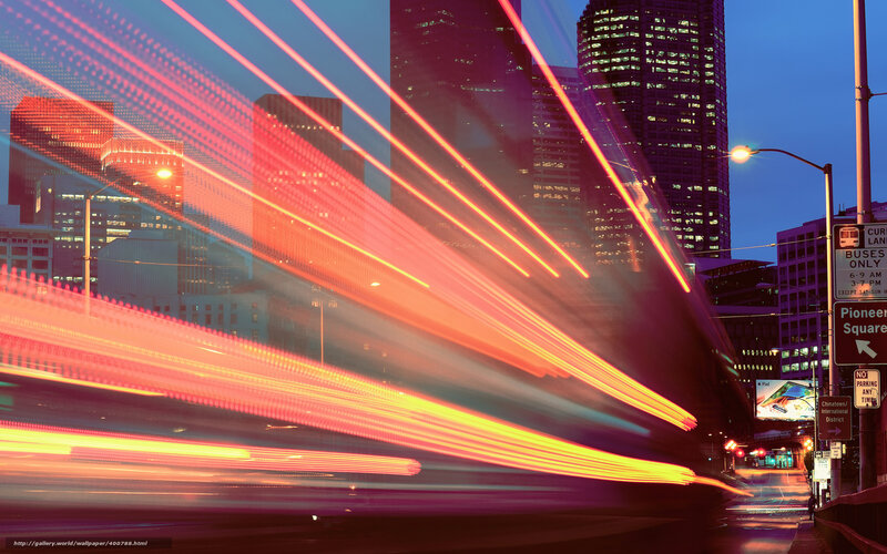 Light Trails in City — Red
