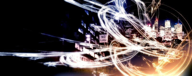 Light Trails in City — White, Dynamic
