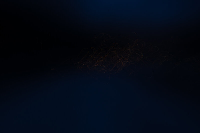 Light Trails in Dark Space — Blue, Abstract