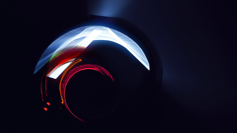 Light Trails in Dark Space — Blue, Dramatic
