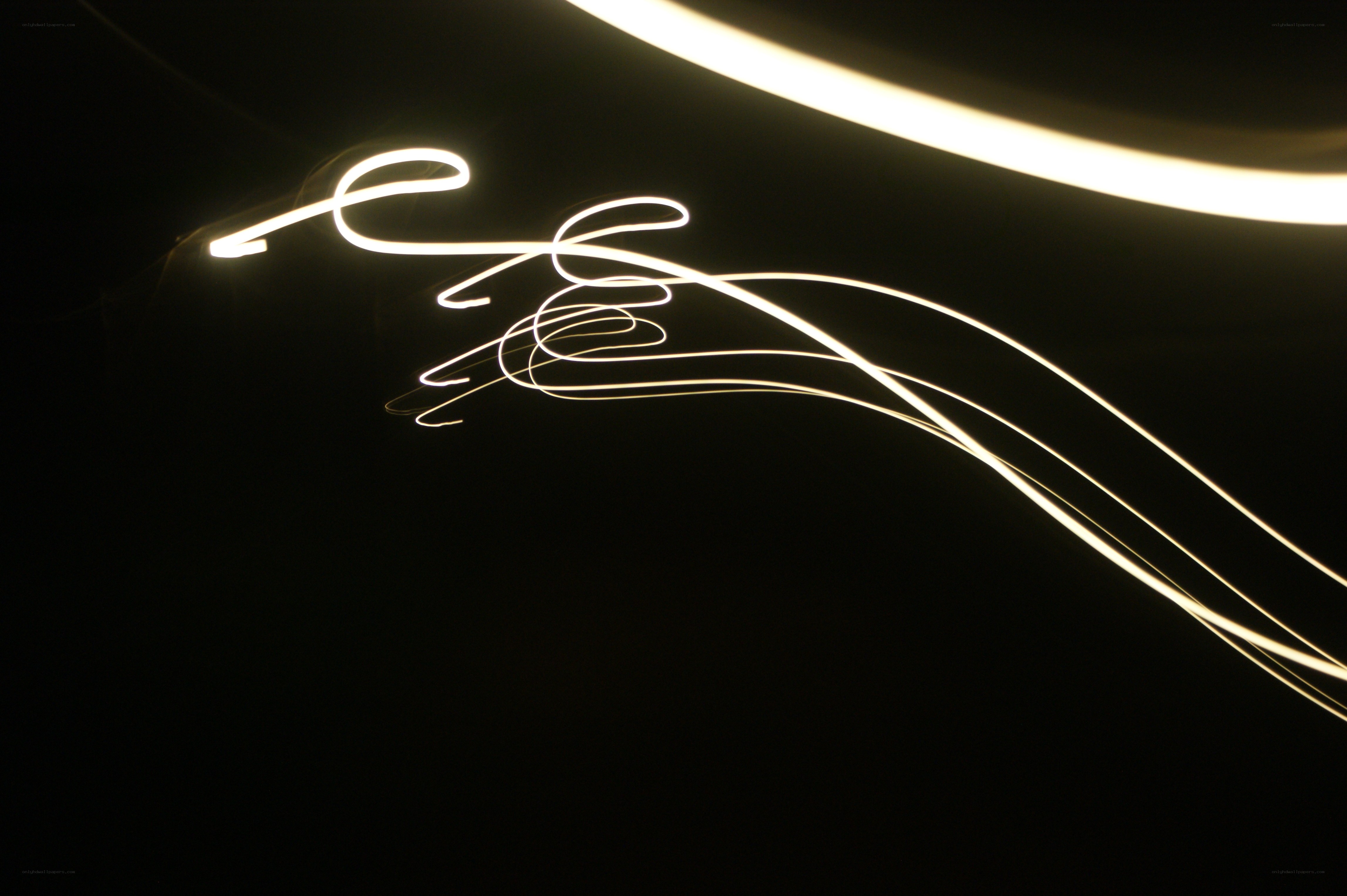 Light trails in darkness