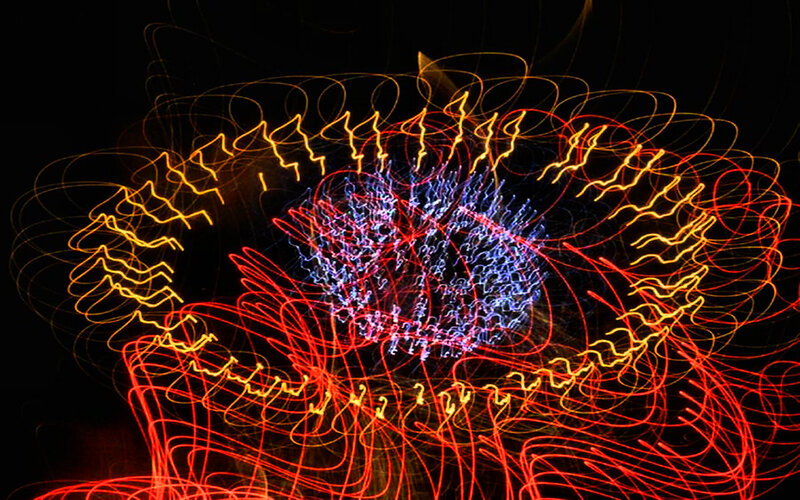 Light Trails in Motion — Red