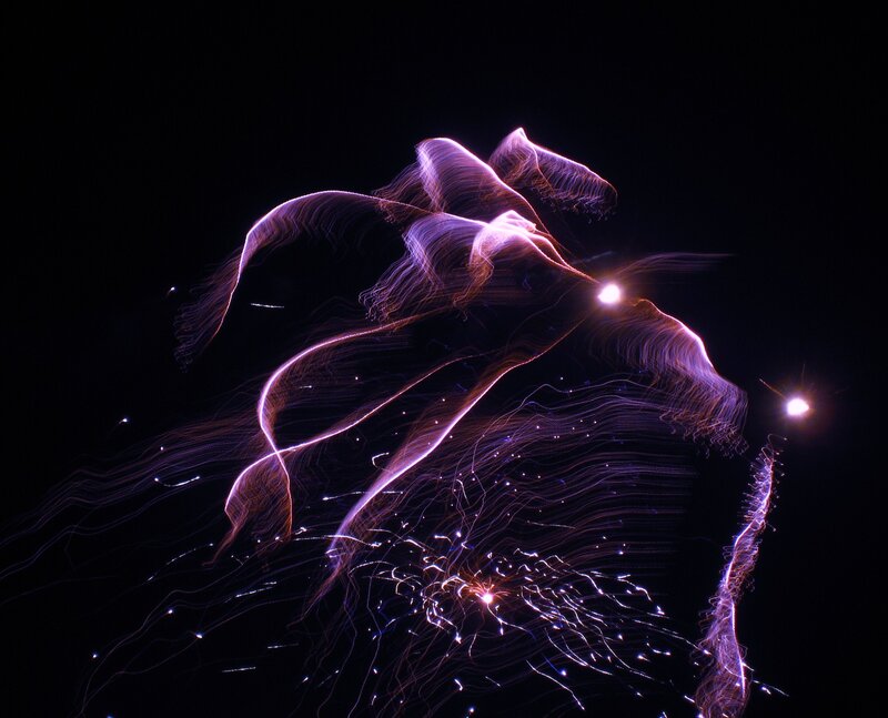 Light Trails in Night Sky