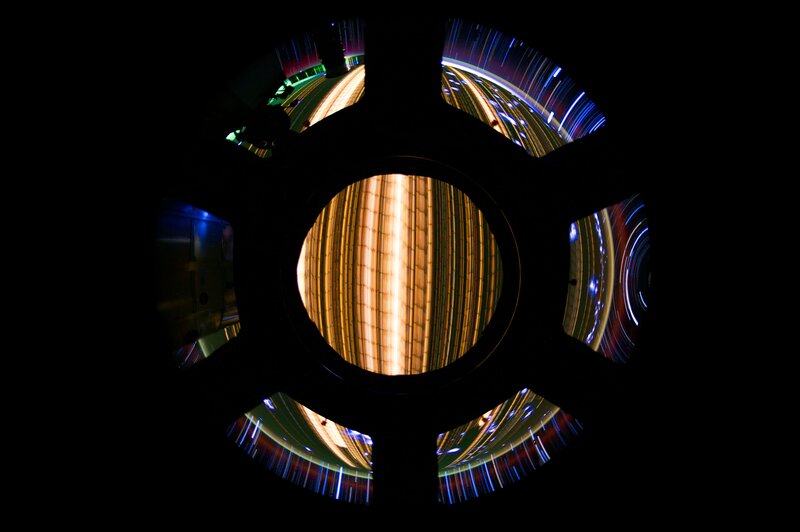 Light Trails in Tunnel — Black