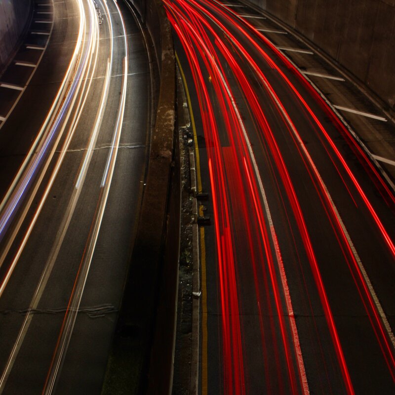 Light Trails in Tunnel — Red, Dynamic